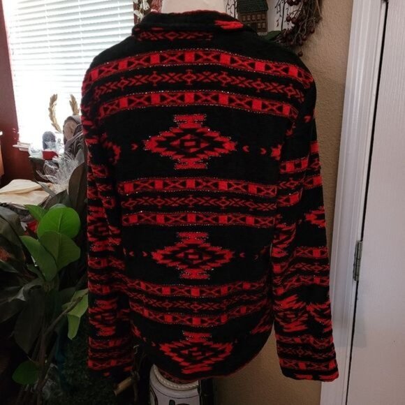 Southwest Jacket Women's Medium Black Red Country Western Rodeo Equestrian Barn - Picture 4 of 7